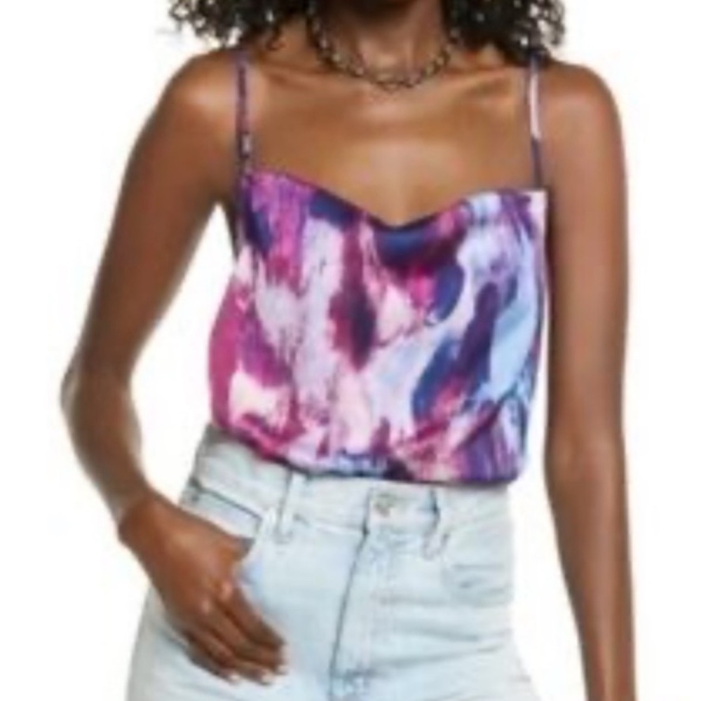 Open edit, spaghetti strap, purple and blue cute top. NWOT from Nordstrom Size M